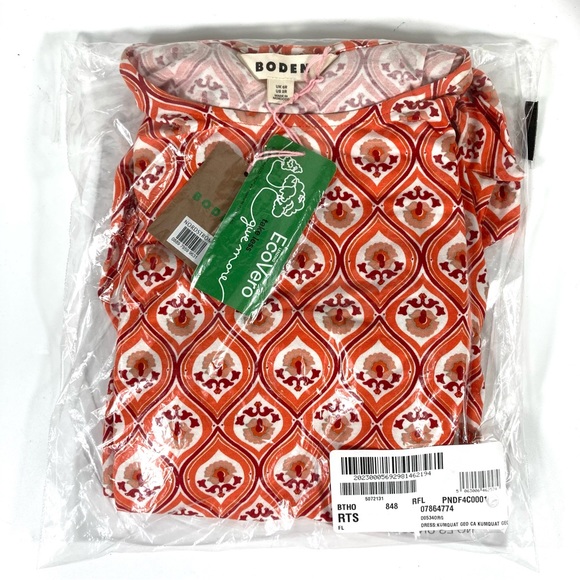 *SOLD* Boden Knot Detail Jersey Mini Dress Geo Cascade Size 2 - Picture 7 of 12